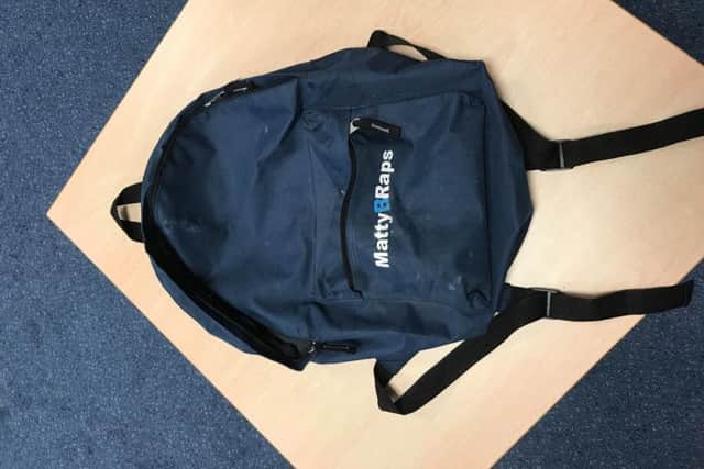 This rucksack contained five kittens. It was dumped in Chorley this morning.