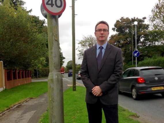 Coun Graham Jolliffe, Chairman of Barton Parish Council, is campaigning for a reduction in the speed limit from 40mph to 30mph on the A6 through  the village of Barton, near Preston