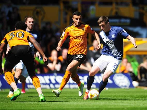 Jordan Hugill, a summer transfer target for Wolves, in action during last season's game at Molineux.