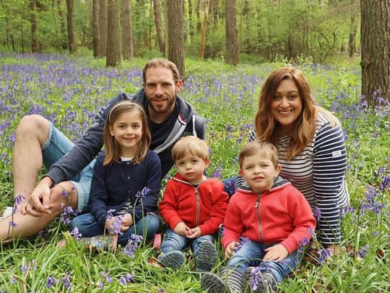 Blogger Gemma Brushneen with her husband Elliott, 30 and children Izzie, 7, Ollie, 4, and Mason, 2