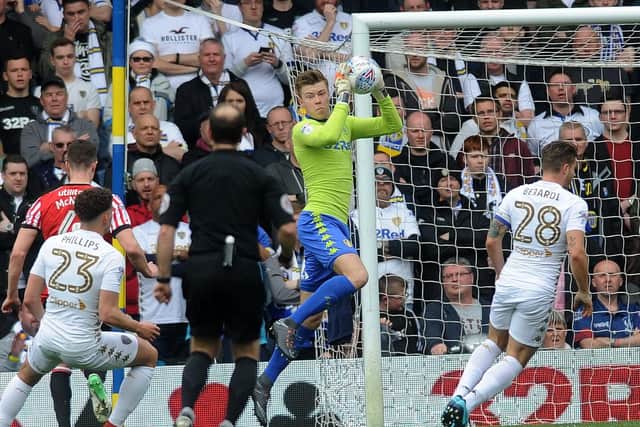 Leeds United goalkeeper Bailey Peacock-Farrell.