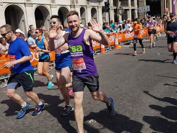 Jamie Wareing during the London Marathon 2018