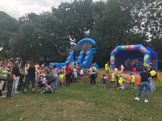 Families enjoying the activities at this years Summer Playday