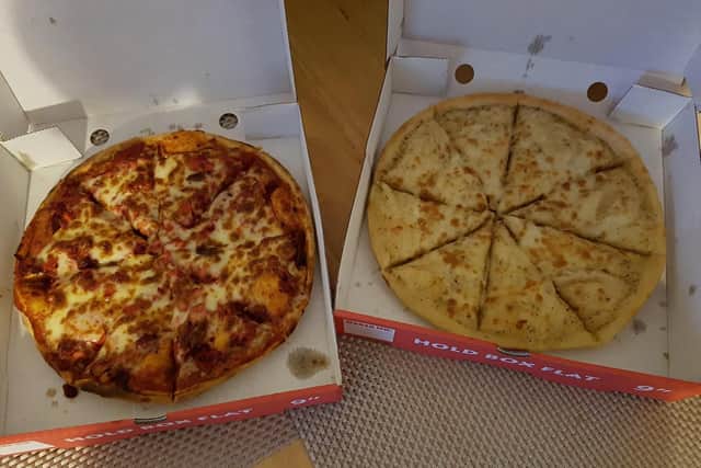 Top Nosh's create-your-own chicken pizza, with free garlic bread (for spending over 12)