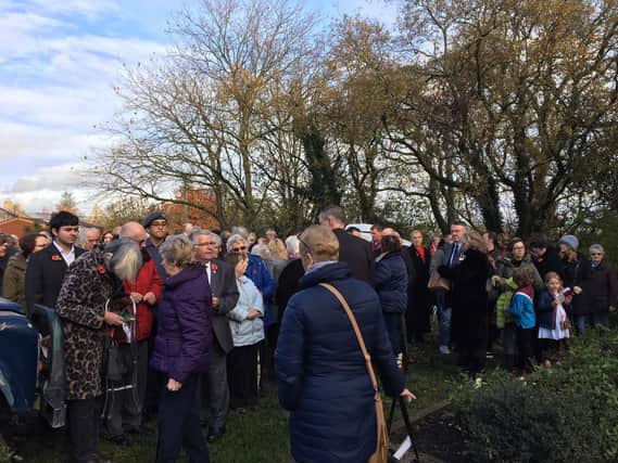 Villagers gather for Act of Remembrance at Ribchesters war memorial