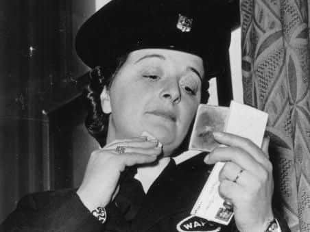 Circa 1940, a member of the Womans Auxiliary Police Corps in Preston