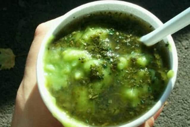 Whereas Mushy Peas are mushy and thick, pea wet is the water that's left behind after the peas are made