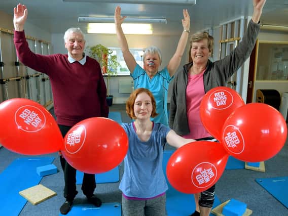 Members of Chorley Pilates doing the pilatesathon
