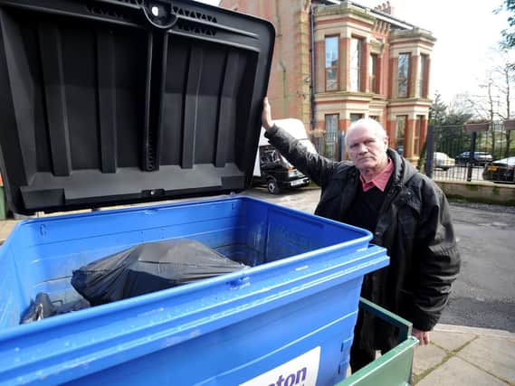 Bernard Forde is furious with Preston Council after they took all the bins away from Bank Parade