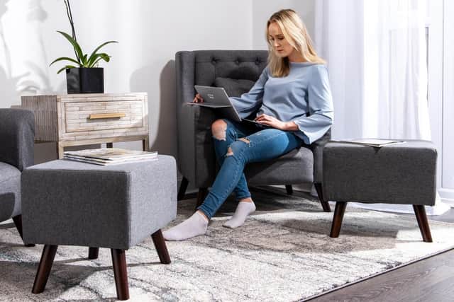 Katy tags and updates followers on all her in-house purchases from furniture to art and her own DIY projects