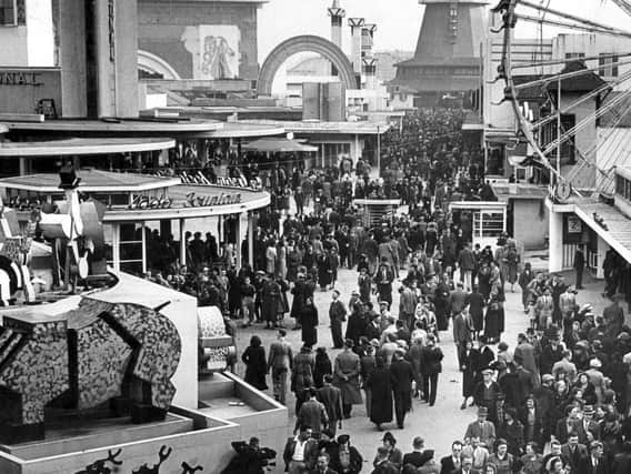 Bank Holiday crowds in 1939 headed for Blackpool Pleasure Beach