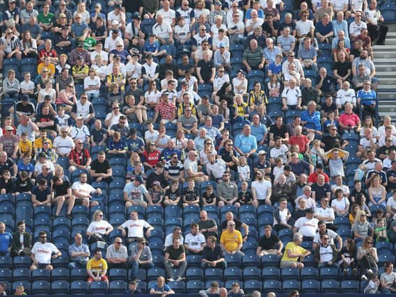 Preston fans enjoying the football and the sunshine in the game against Ipswich on Friday