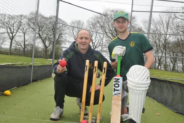 Graham Green and member of Withnell Fold Cricket Club Declan Charnock