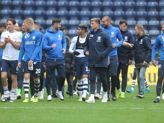 The PNE squad do a lap of thanks after the 3-3 draw with Sheffield Wednesday