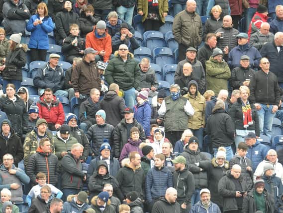 Preston fans in the Alan Kelly Town End before the 3-3 draw with Sheffield Wednesday