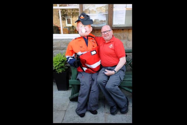 Postman Morris Longton with Postman Pat.
