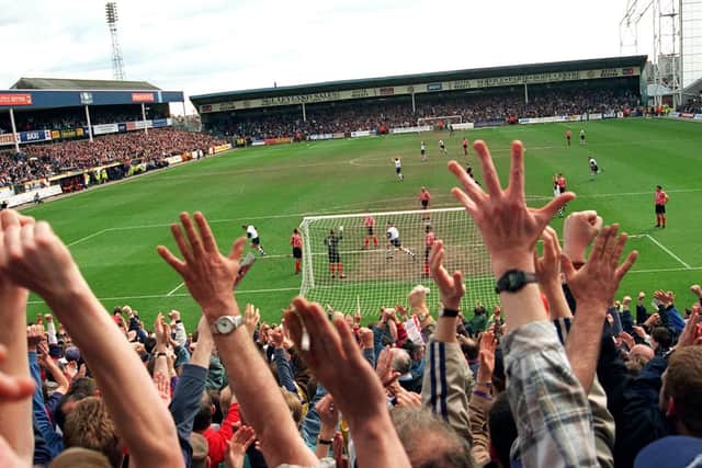 A packed Deepdale for PNE's 2-0 win over Exeter in May 1996