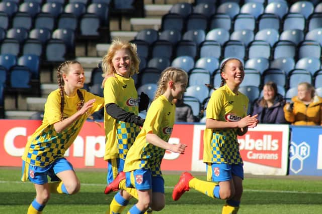 Delight for Broughton Primary School in the final of the Dick, Kerr Ladies Shield Under-11s girls at Deepdale