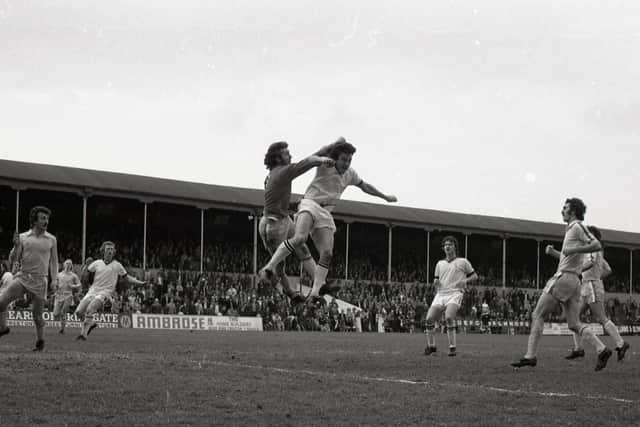 PNE on the attack against Port Vale in April 1976