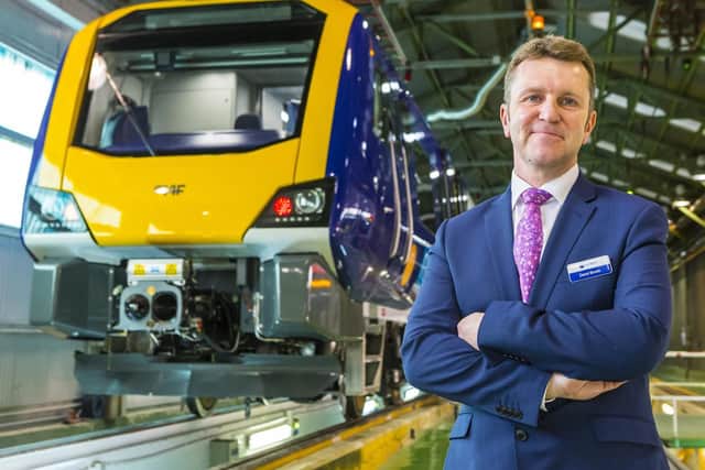 David Brown, managing director of Northern, pictured with a new train at Zaragoza