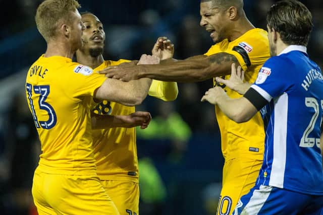 PNE team-mates Eoin Doyle and Hermaine Beckford were sent-off for fighting with one another against Sheffield Wednesday