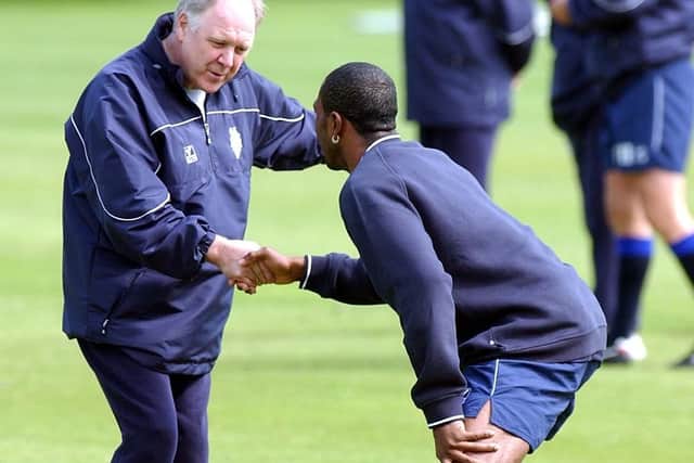 North End manager Craig Brown with Ricardo Fuller in 2002