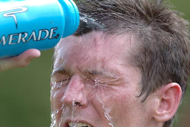 David Nugent keeps his cool during a training session in 2006