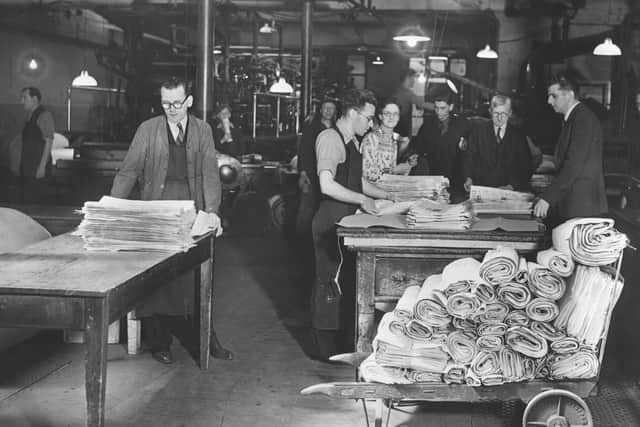 Lancashire Evening Post publishing room in the 1940s