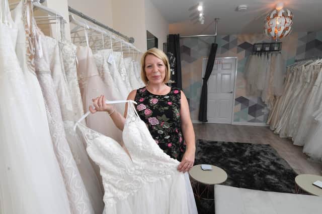The store offers a wide range of bespoke dresses designed and made by Sally and her mother, Beryl Masters.