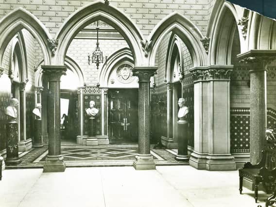 Inside the rntrance to the Town Hall and Guild Hall circa 1939