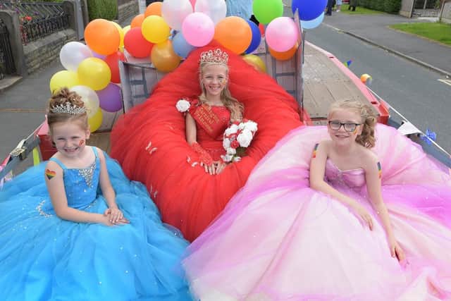 Carnival Princess Karina centre, with entourage taking part in Adlington Carnival