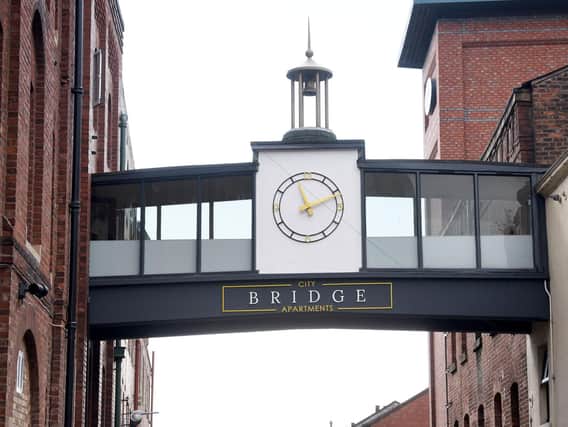 The iconic bridge above Glovers Court has been refurbished