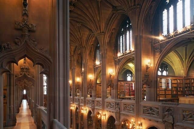 With stunning Victorian Gothic architecture, "library" may not be the first thing that comes to mind. Commissioned by Enriqueta Rylands in her late husband's memory, this world class collection is a must see