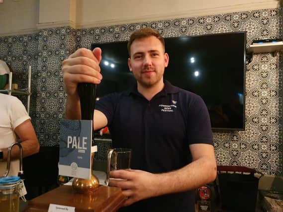Jacob Champion, bar volunteer at Penwortham Beer Festival.