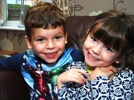 Harry and Jessica, aged six and five