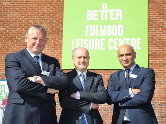 GLL Regional Director Andy King,  Preston City Councils Neil Fairhurst and  partnership manager Jimmy Khan