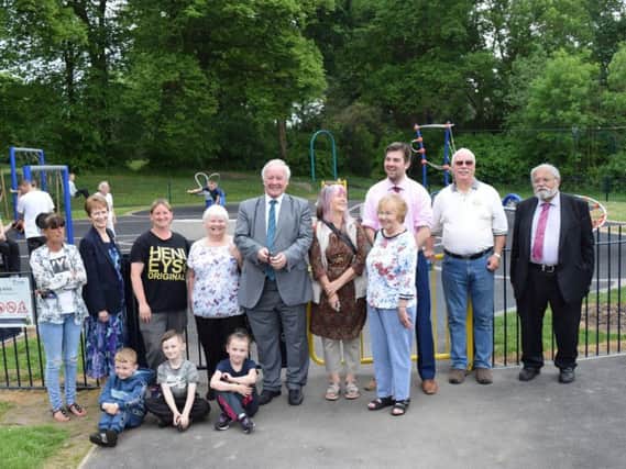 Crowds gathered to officially open Grange Parks play area.