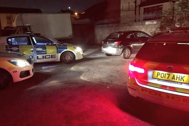 Officers say they attempted to stop the vehicle, but instead, it led them on a short pursuit which ended in the Larches Estate.