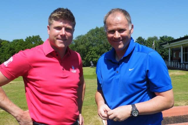 Neil McDonald (right) who won the PNE Former Players' Association  sponsored golf day, pictured with Neil Mellor