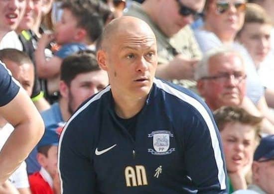 PNE boss Alex Neil in the technical area at Deepdale