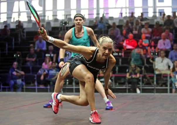Laura Massaro on her way to victory on day two in Dubai