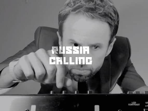 Gareth Southgate on the decks in the music video for Russia Calling (Get on the Plane). Credit: The Diamond Formation and Ben J Franklin.