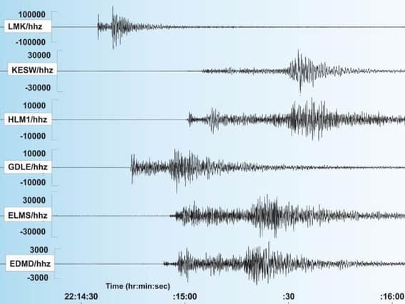 An official graph showing the tremor. Picture: BGS