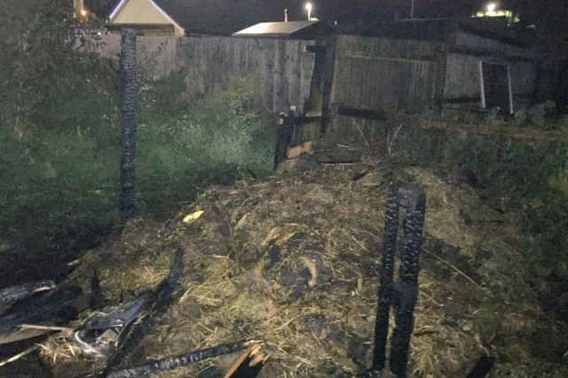 Firefighters arrived to find the fire had spread to fence panels and covered an area of around 10 square metres.