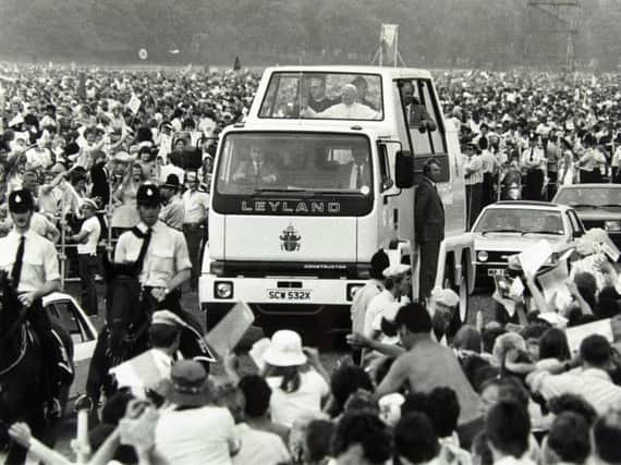 The Leyland-made Popemobile in 1982 for Pope John Paul II's visit to Lancashire.
