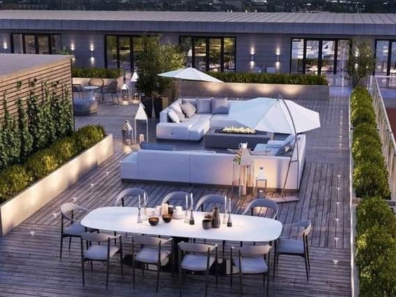 An artist's impression of the roof terrace on the finished buidling