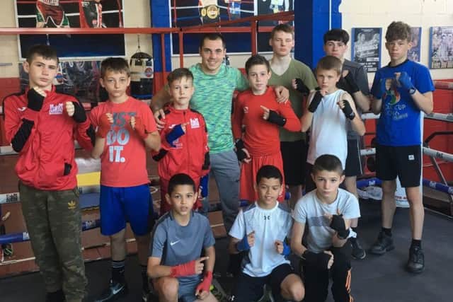 Former world champion Scott Quigg with some Jennings Gym youngsters