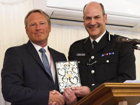 Lancashire PC Jonathan Ardron (left) with Commander Stuart Cundy of the Metropolitan Police.