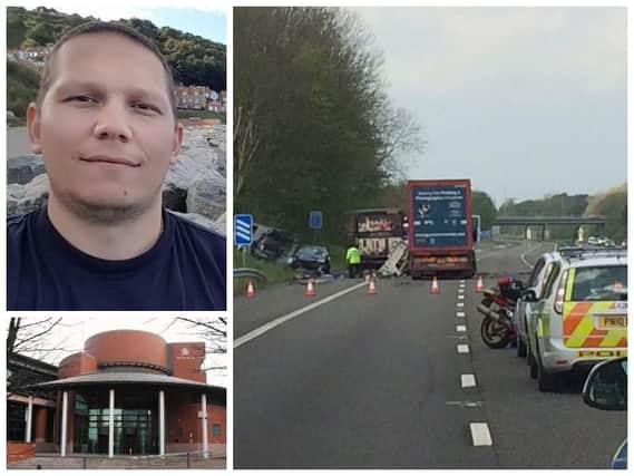 The accident on the M55 for which Slovakian HGV driver Dusan Zverka was sent to prison after a van driver died