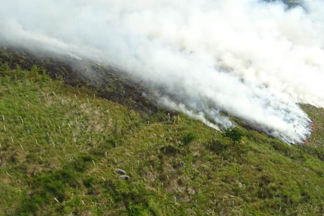 A moorland fire started in Rivington on Monday